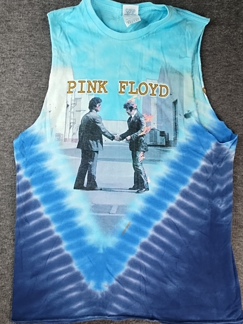 Pink Floyd Blue Tie-Dye Short Sleeve Tee with Album Graphic